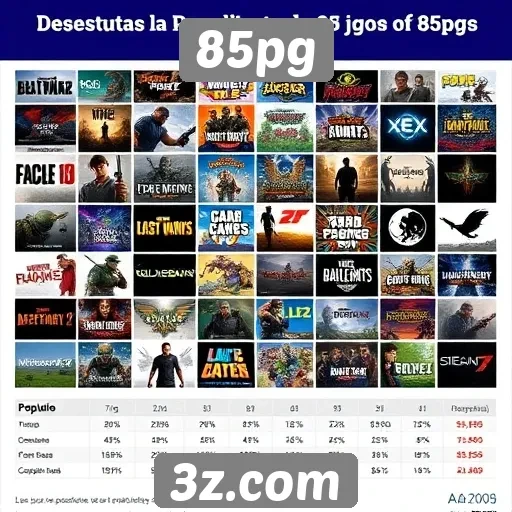 Avaliação de popularidade dos jogos no 85pg